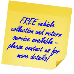 Free vehicle collection and return promotion graphic
